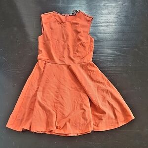 Diane Von Furstenberg Orange Sleeveless Fit-and-Flare Dress